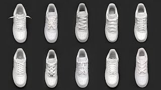 10 Cool Shoe Lace styles Nike Air Force 1  Shoe lacing tutorials [upl. by Masao]