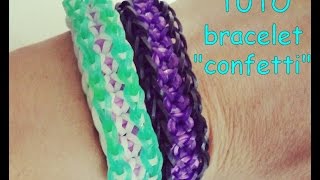 TUTO  bracelet élastique quot confetti quot [upl. by Lebasile952]