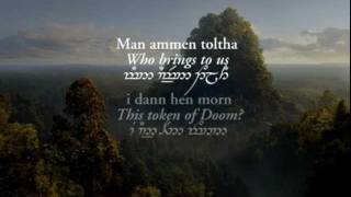 Lothlórien with Quenya and Sindarin lyrics in Tengwar  Lord of the Rings Fellowship Of The Ring [upl. by Gnof]