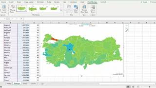 Excelde harita maps grafiğini kullanma değerleri karşılaştırma ve coğrafi kategorileri gösterme [upl. by Phi]