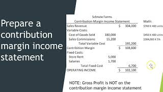 Contribution Margin Income Statement Example [upl. by Araminta]