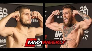 Khabib Nurmagomedov and Conor McGregor UFC 229 Official WeighIn [upl. by Wolgast]