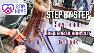 HOW TO CUT A ONE LENGTH HAIRCUT  HAIR TUTORIAL  STEP BY STEP [upl. by Berners]