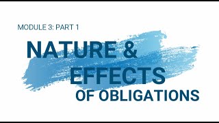 OBLICON LECTURE NATURE AND EFFECT OF OBLIGATIONS PART 1ART 11631164 OF THE NEW CIVIL CODE [upl. by Greenburg]