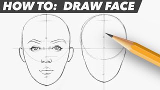 How To Draw Face  Easy Beginner Proportion Tutorial [upl. by Celle]