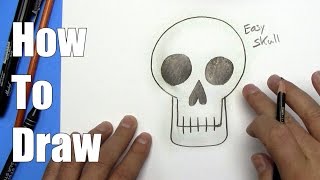 How To Draw an Easy Skull  Step By Step [upl. by Close]