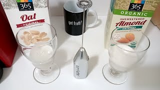 Oat Milk vs Almond Milk part 2 Frothing Test [upl. by Yelsgnik]