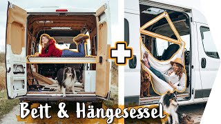 DIE EINFACHSTE BETT KONSTRUKTION  HÄNGESESSEL  KLAPPSITZ  Fiat Ducato Camper Ausbau Update [upl. by Marlowe]