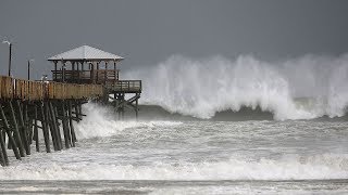 Hurricane Florence hits North Carolina coast [upl. by Nitsirk]