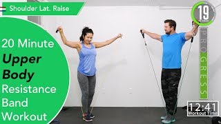 20 Minute Upper Body Resistance Band Home Workout [upl. by Lakin]