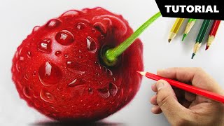 Drawing CHERRY with Color pencil  Tutorial for BEGINNERS [upl. by Achilles742]