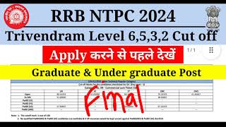 RRB NTPC 2024 RRB Trivandrum Level 6532 Cut off NTPC Previous year Cut off [upl. by Ilario561]