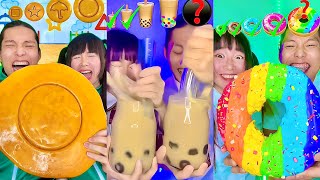 Rainbow Small to Giant Food Challenge Compilation Squid game Food🥵bubble tea boba Part6 [upl. by Arno35]