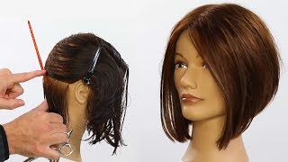 Basic ALine Triangular Bob Haircut Tutorial [upl. by Halivah]