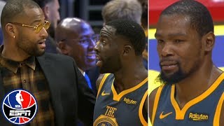 Kevin Durant Draymond Green get heated at end of regulation vs Clippers  NBA on ESPN [upl. by Akinak300]