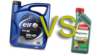 Elf Evolution 5w40 NF 900 vs Castrol Magnatec 5w40 cold test [upl. by Rehposirhc628]