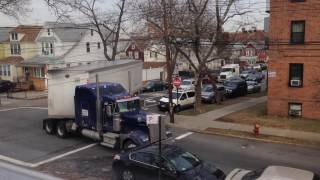 truck making tight turn on residental street [upl. by Weber135]