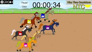 1 Minute Horse Race Timer countdown timer stopwatch timer cartoon gaming [upl. by Donnelly]