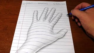 How to Draw a 3D Hand  Trick Art Optical Illusion [upl. by Eiclehc]