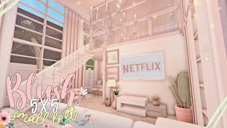 BLOXBURG Blush Small Loft  5x5 interior speedbuild 38k ♡ [upl. by Nikolia]