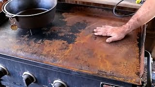 How to take the rust off of a flat griddle or blackstone [upl. by Luise]