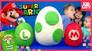 KidCity Opens Super Mario PlayDoh Surprise Eggs [upl. by Eirrot108]