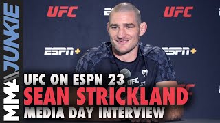 Sean Strickland shuts down fcking loser Brendan Allen  UFC on ESPN 23 media day [upl. by Kaasi]