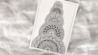 How to Draw Mandala Art  SemiCircle Mandala  How to draw Mandala for Beginners  Easy mandala [upl. by Cohbert]