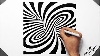 3D Spiral Optical Illusion  Speed Drawing  How To Draw   Tornado [upl. by Edwards]