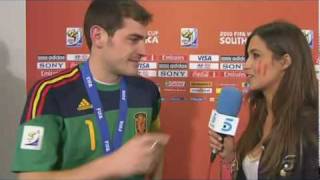 Spain Football Captain Casillas kiss a reporter [upl. by Glassman559]