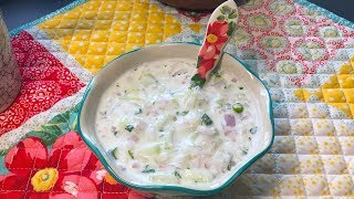 Onion Cucumber Raita  Raita recipe  Quick raita for biryani and pulao  Crafts and kitchen [upl. by Hoebart]