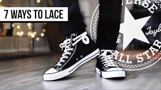 7 WAYS TO LACE CONVERSE CHUCK TAYLOR ALL STAR HIGH TOP  I AM RIO P [upl. by Sladen]