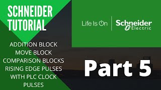 Schneider PLC Programming Tutorial  Addition Comparison Move Blocks  Schneider Clock pulses [upl. by Caye607]