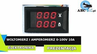 Miernik woltomierz i amperomierz 0100V 10A  056quot w obudowie [upl. by Christenson]