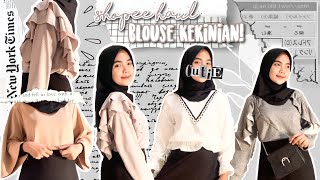 Shopee Haul Blouse Kekinian  TRY ON  ALA KOREAN STYLE [upl. by Elacsap]