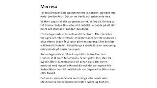 Min resa  exempeltext om en resa [upl. by Ludovika]