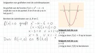 Kwadratische functies  Snijpunten van grafieken met de coördinaatassen 3 HAVO [upl. by Yddor]