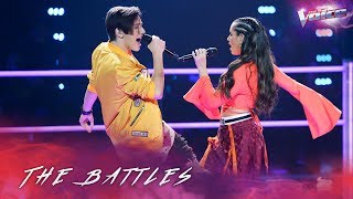 The Battles Aydan Calafiore v Madi Krstevski Uptown Funk  The Voice Australia 2018 [upl. by Anohs715]