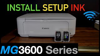 Canon Pixma MG3600 Setup Ink cartridge installation [upl. by Lodovico]