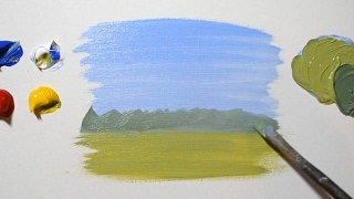 How to Paint a Simple Landscape  For Beginners [upl. by Onairam]