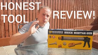 Honest Review Roughneck Brick Mortar Gun Patio Point Build Brick Pointing Tool [upl. by Aneras]