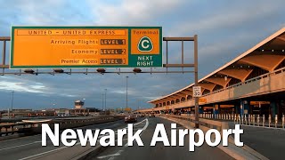 Driving thru Newark Liberty International Airport terminal A B C [upl. by Jacquie41]