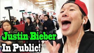 SINGING IN PUBLIC  JUSTIN BIEBER [upl. by Cotsen]