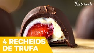 4 RECHEIOS DE TRUFAS DE CHOCOLATE  Melhores Receitas Tastemade [upl. by Annaili]