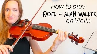 Faded  Alan Walker how to play  Easy violin tutorial [upl. by Artemla]