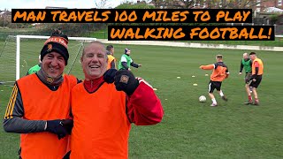 Man Travels 100 Miles to Play Walking Football [upl. by Siroval374]