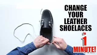 How To Relace Boat Shoes in One Minute [upl. by Rdnaskela]